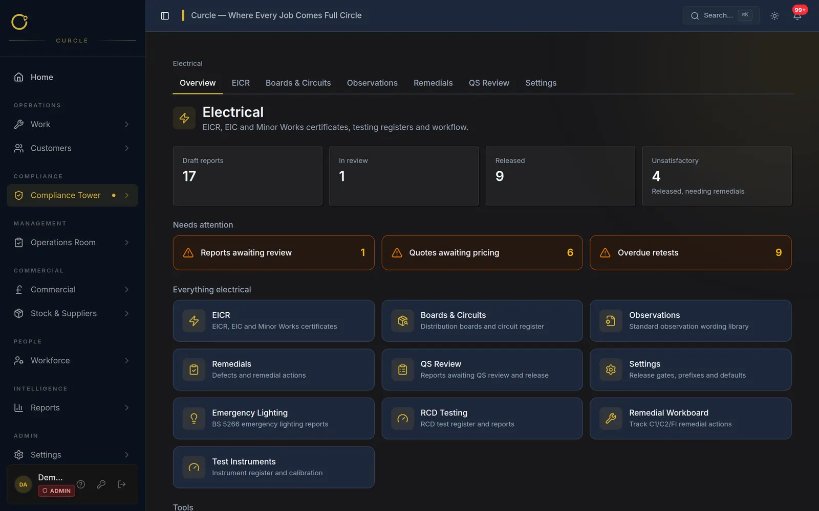 Electrical (EICR) screenshot