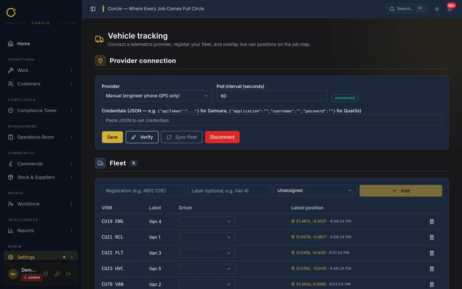 Vehicle Tracking screenshot